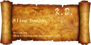 Kling Damján névjegykártya